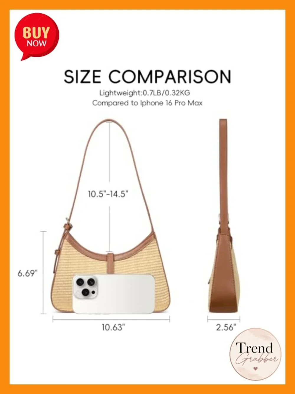Straw Crossbody Hobo Bag with Adjustable Shoulder Strap